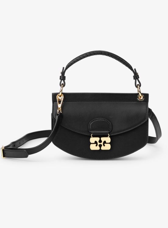 Bolso Ganni Apo-G negro con asa superior